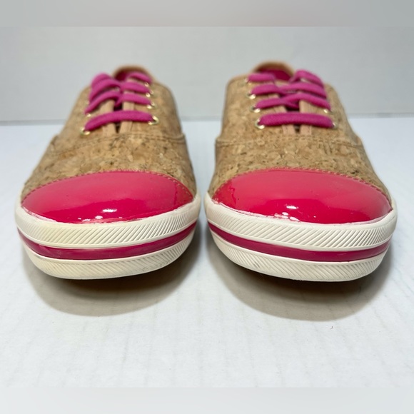 KEDS ♠️ Kate Spade Corkie Lipstick Pink Natural Cork Sneaker Size US 9.5 - Picture 7 of 12